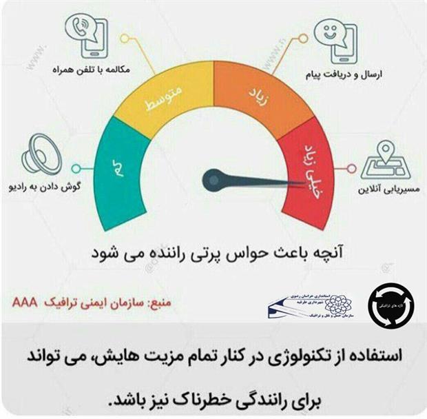 انجام چه کارهایی می تواند باعث حواس پرتی راننده خودرو شود؟!