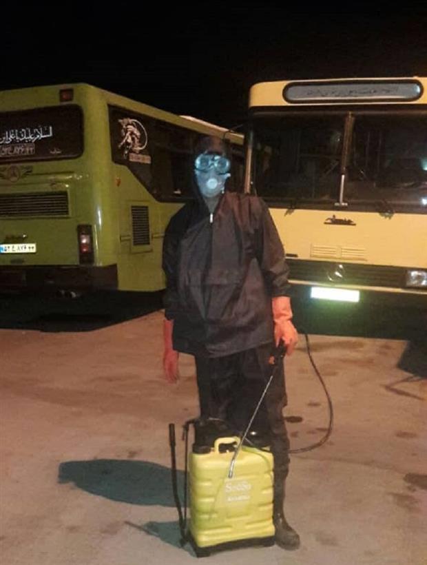 ضد عفونی کردن ناوگان اتوبوسرانی شهر طرقبه